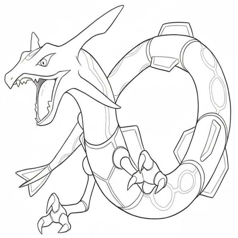 Nakreslete Rayquaza k vytisknutí zdarma omalovánka