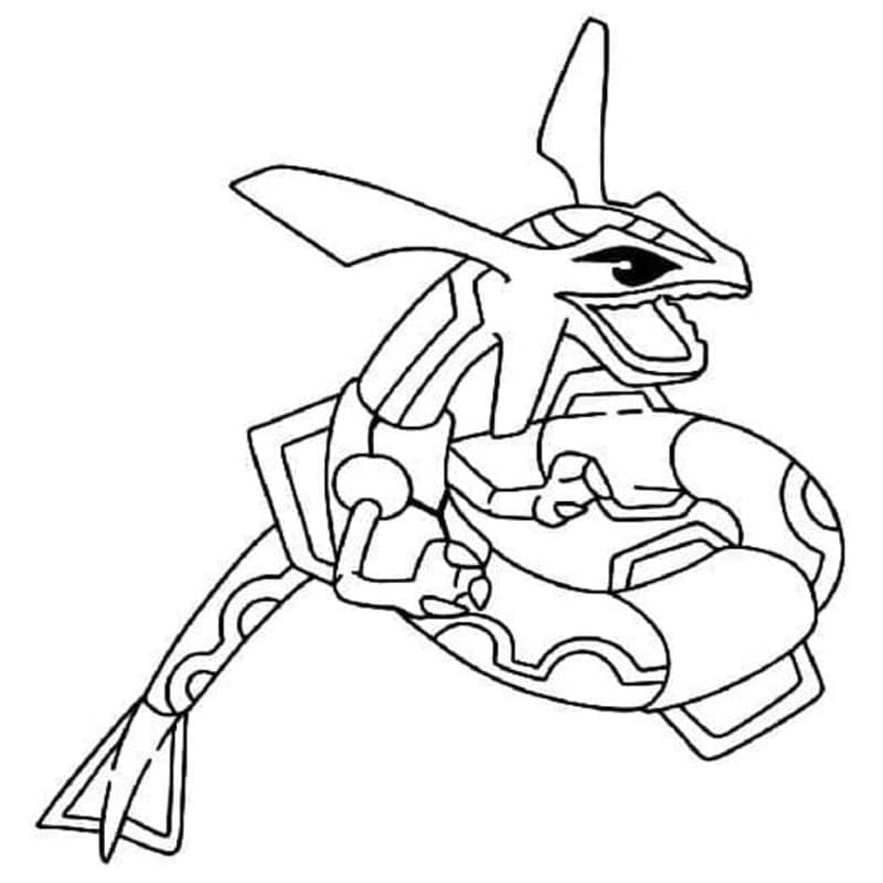 Nakreslete Rayquaza prostý tisknutelné omalovánka