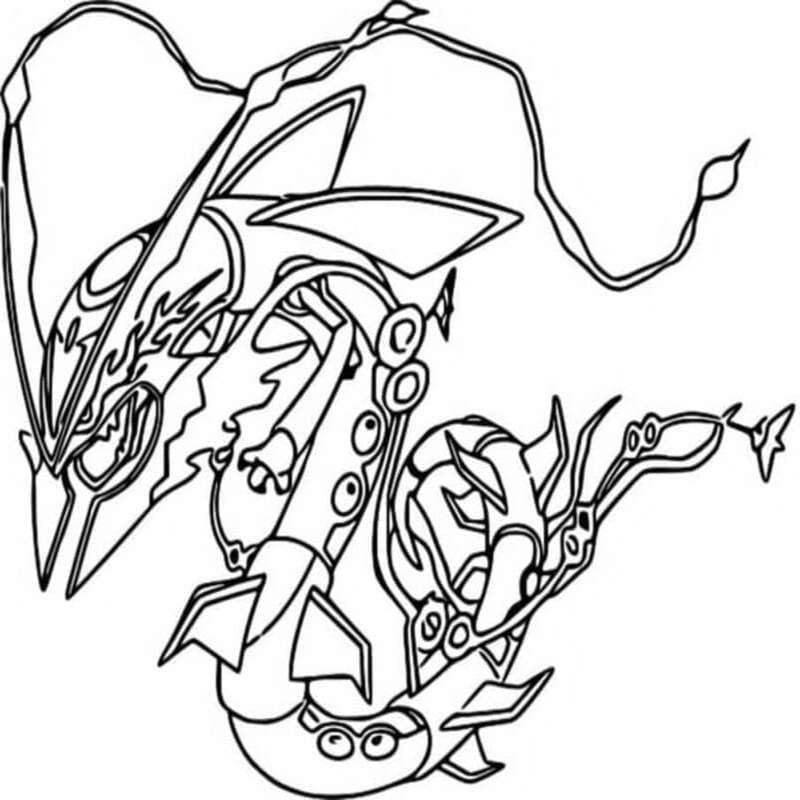 Nakreslete Rayquaza snadný tisknutelné omalovánka