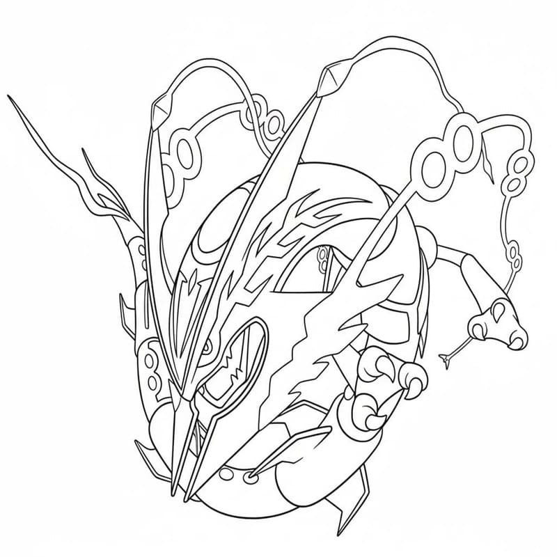 Nakreslete Rayquaza snadný omalovánka