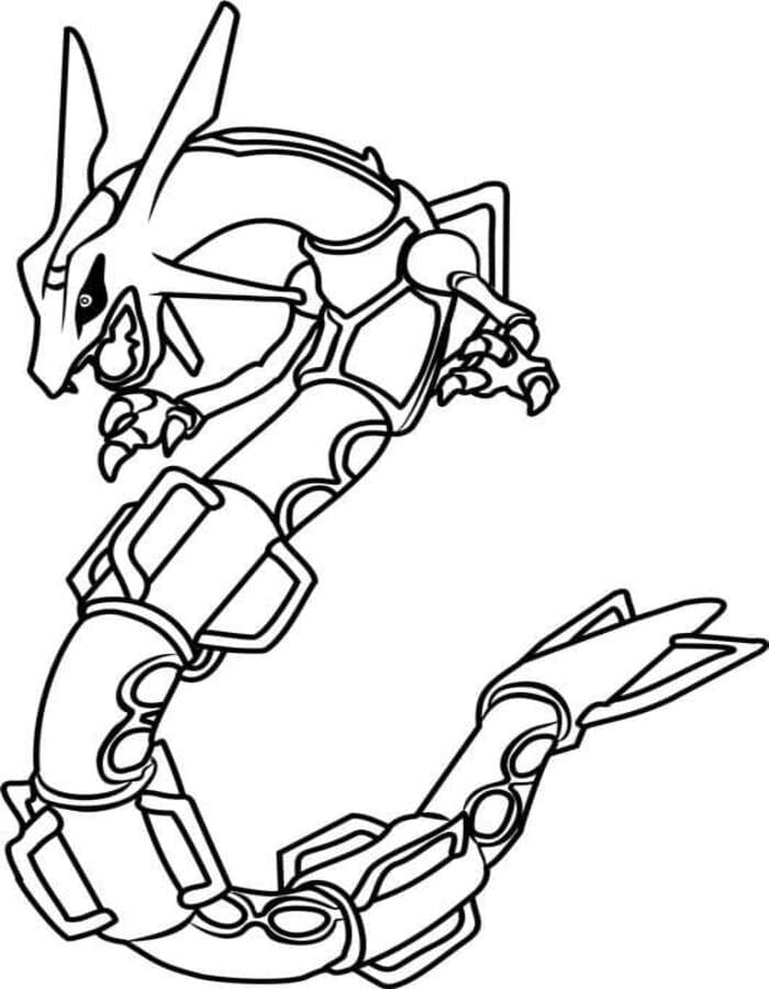Nakreslete Rayquaza zdarma prostý tisknutelné omalovánka