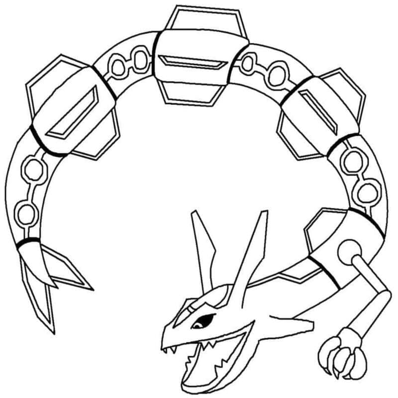 Nakreslete Rayquaza zdarma prostý omalovánka