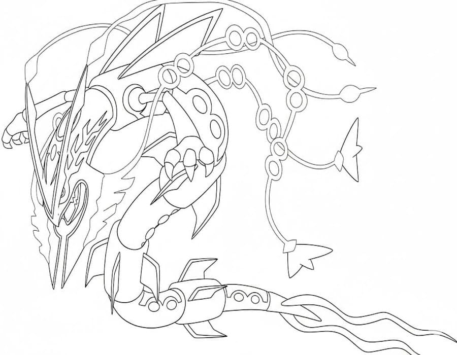 Nakreslete Rayquaza zdarma základní omalovánka