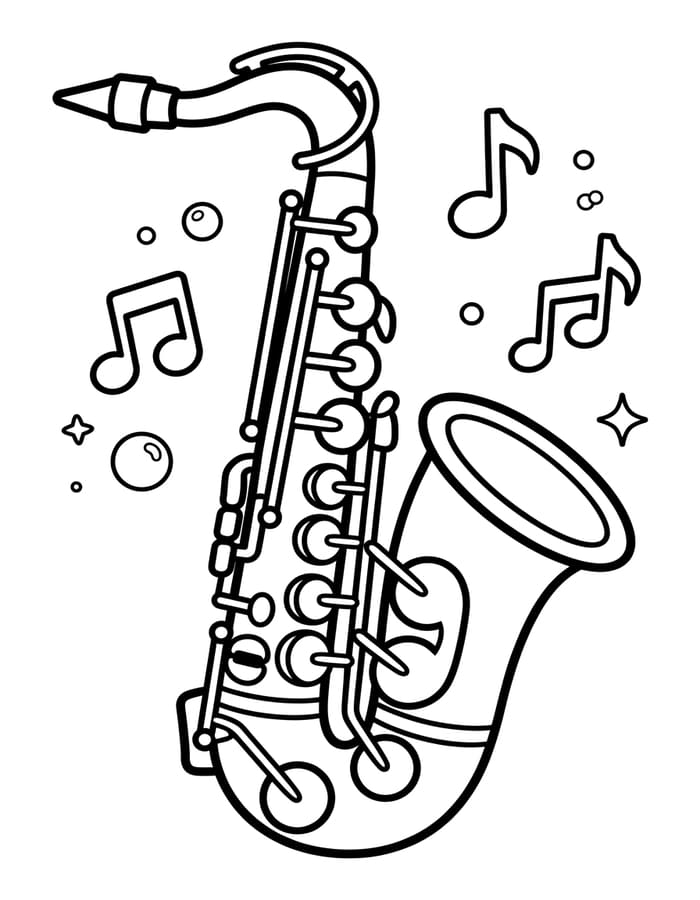 Nakreslete Saxofon pro děti omalovánka