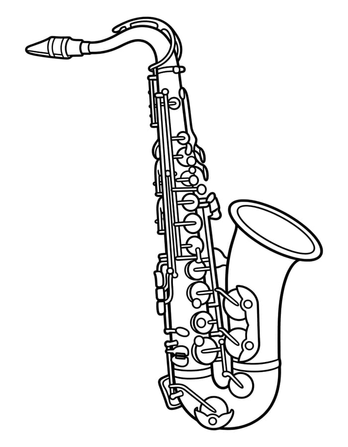 Nakreslete Saxofon zdarma pro děti omalovánka
