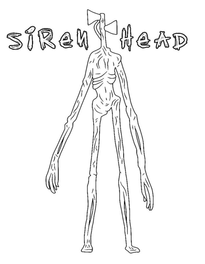 Nakreslete Siren Head snadný tisknutelné omalovánka