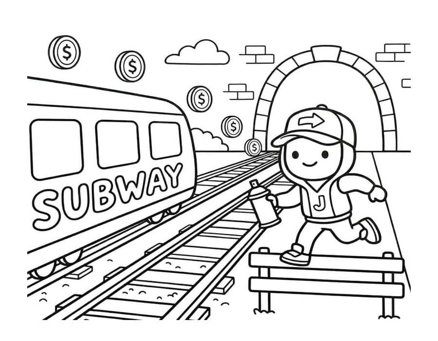 Nakreslete Subway Surfers prostý omalovánka