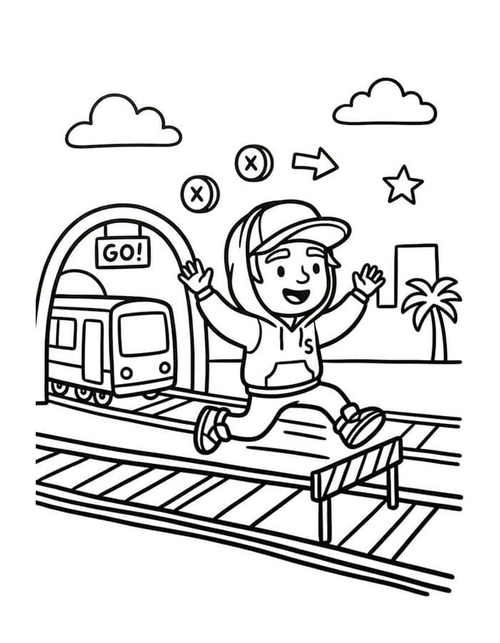 Nakreslete Subway Surfers snadný tisknutelné omalovánka