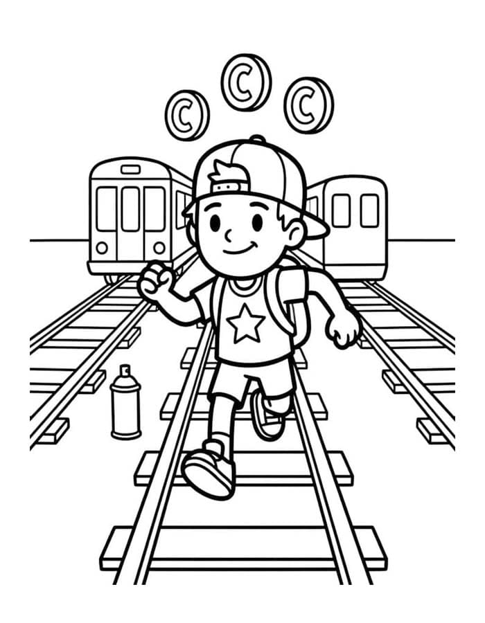 Nakreslete Subway Surfers zdarma pro děti omalovánka
