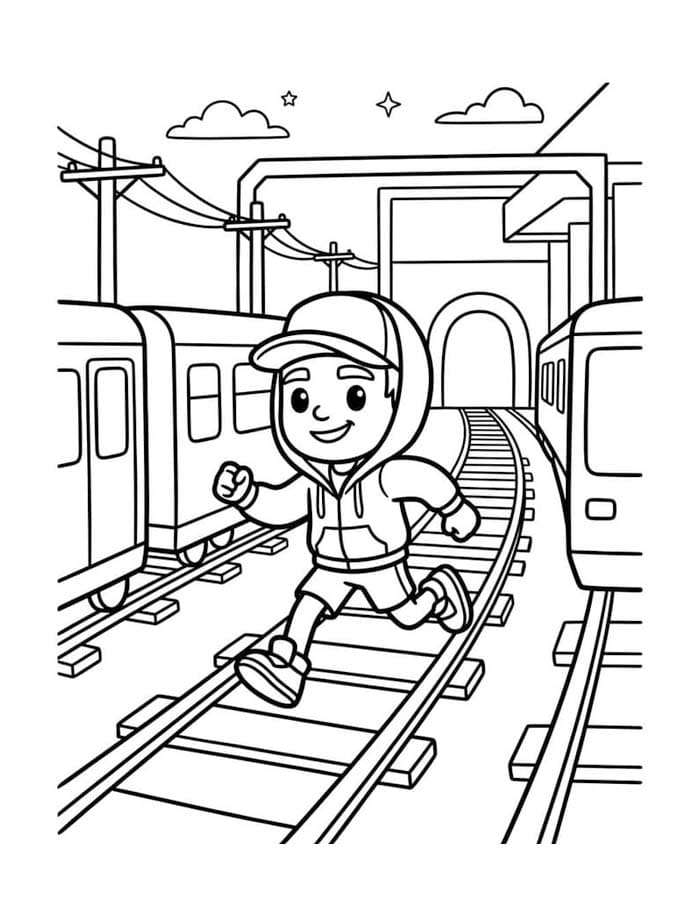 Nakreslete Subway Surfers zdarma prostý tisknutelné omalovánka