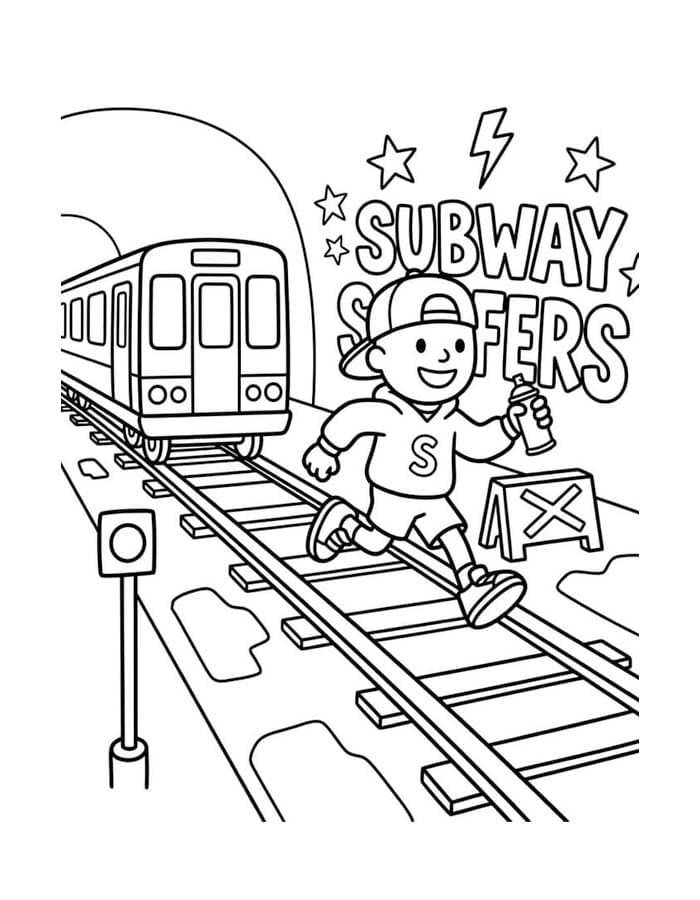 Nakreslete Subway Surfers zdarma základní omalovánka