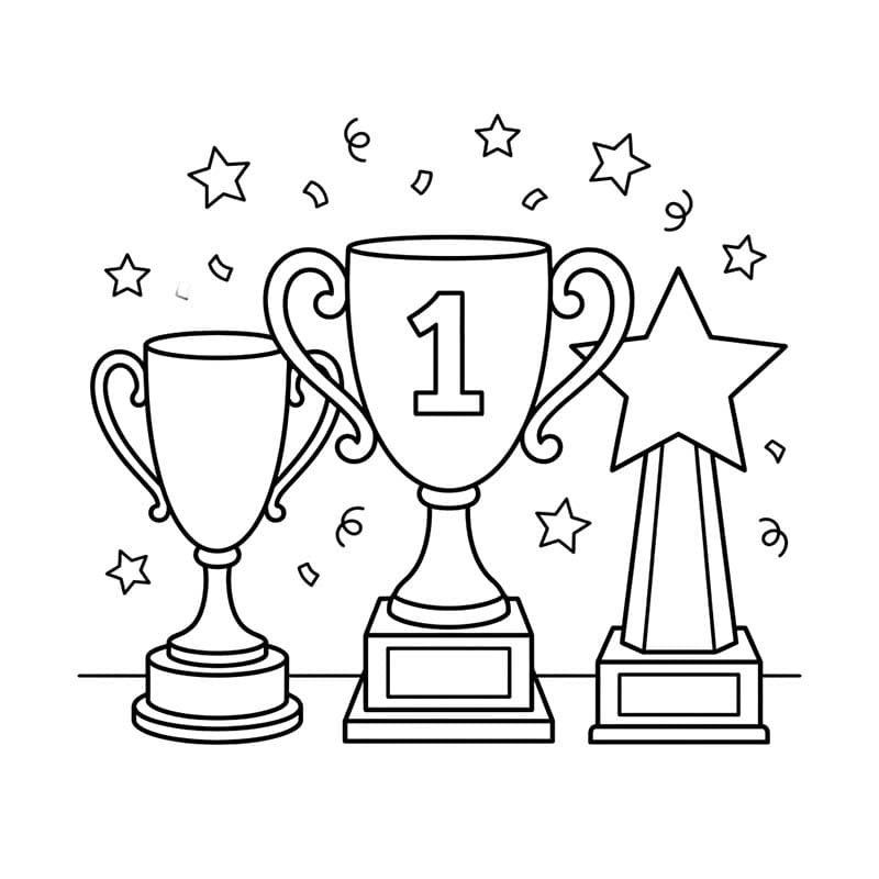 Nakreslete Trofej zdarma prostý omalovánka