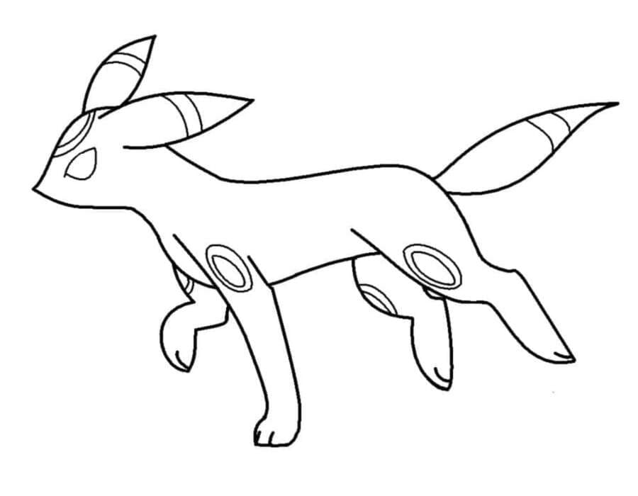 Nakreslete Umbreon k vytisknutí zdarma omalovánka
