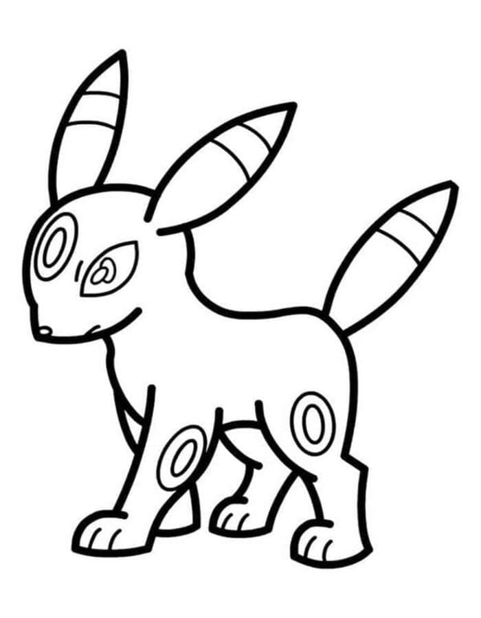 Nakreslete Umbreon prostý tisknutelné omalovánka
