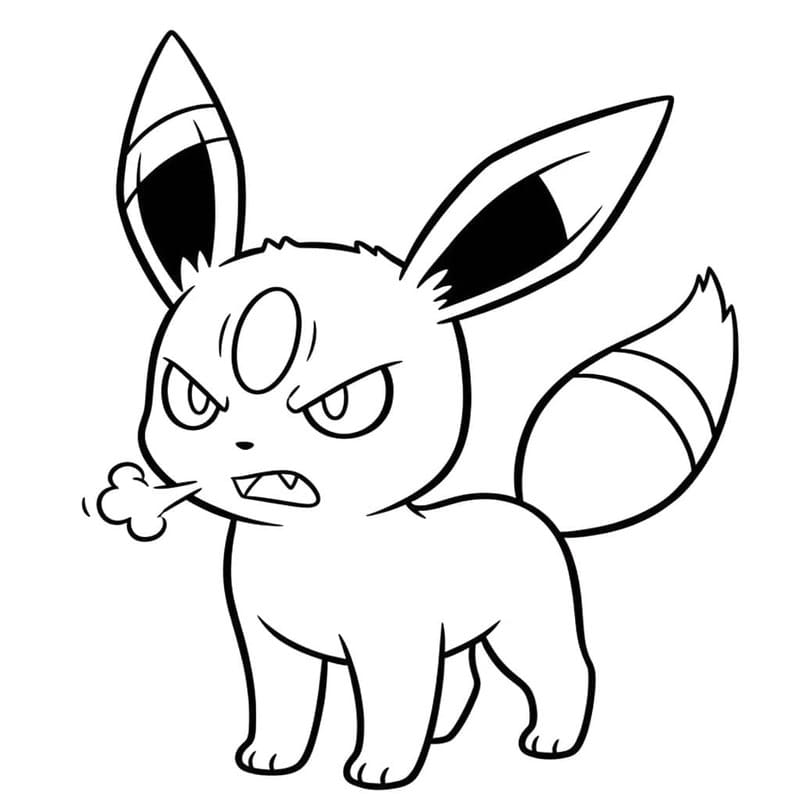 Nakreslete Umbreon snadný tisknutelné omalovánka