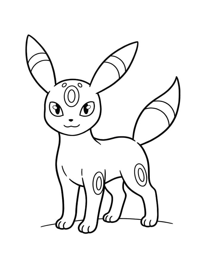 Nakreslete Umbreon základní tisknutelné omalovánka
