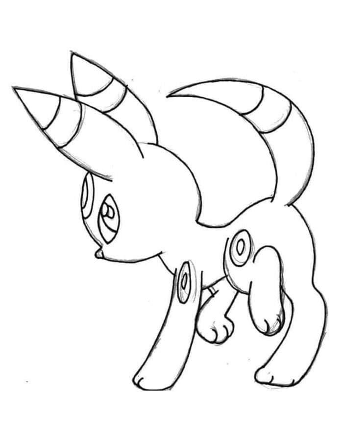 Nakreslete Umbreon zdarma pro děti omalovánka