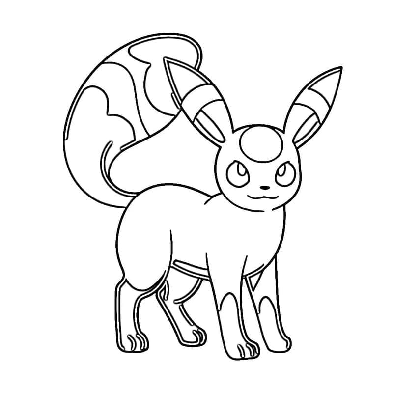 Nakreslete Umbreon zdarma prostý tisknutelné omalovánka