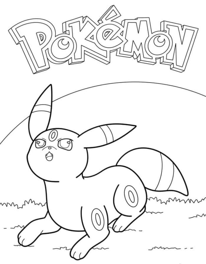 Nakreslete Umbreon zdarma prostý omalovánka