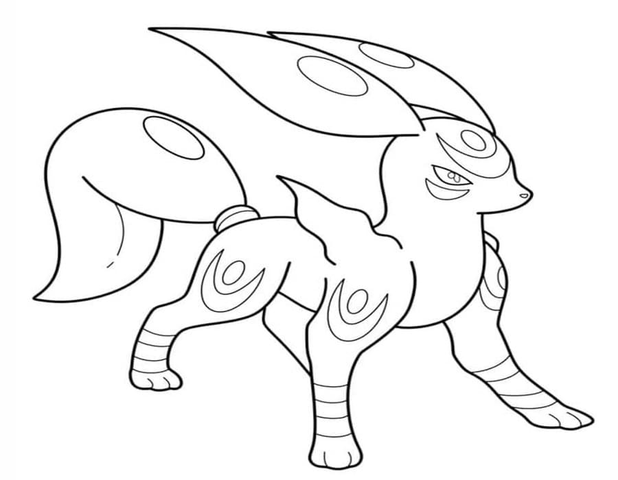 Nakreslete Umbreon zdarma základní tisknutelné omalovánka