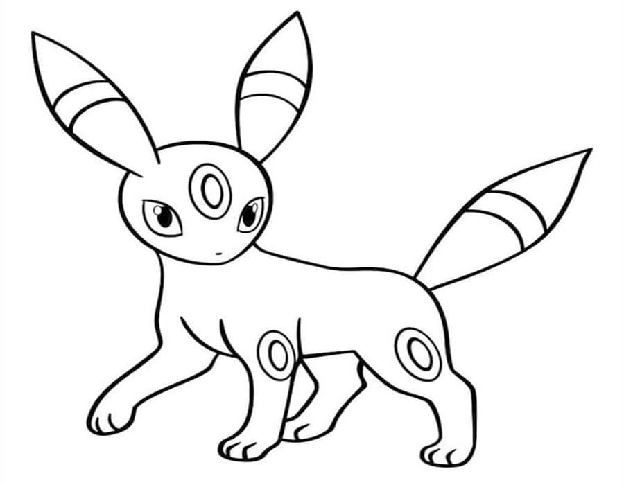 Nakreslete Umbreon zdarma základní omalovánka
