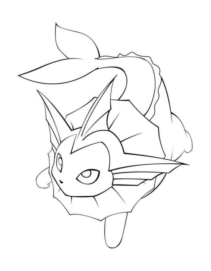 Nakreslete Vaporeon k vytisknutí omalovánka