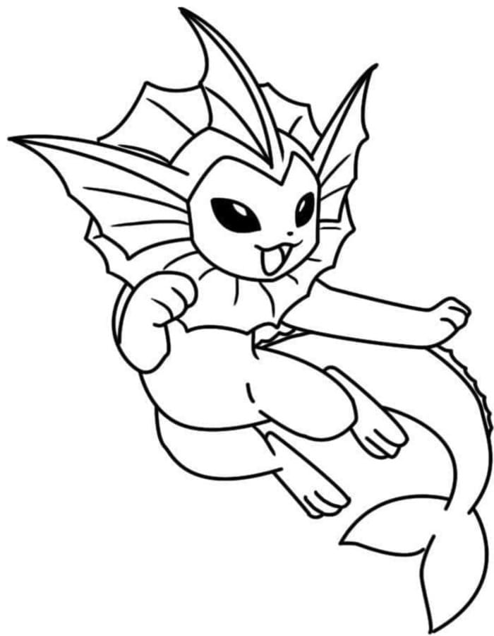 Nakreslete Vaporeon pro děti omalovánka