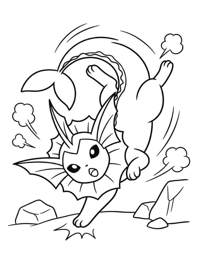 Nakreslete Vaporeon snadný tisknutelné omalovánka