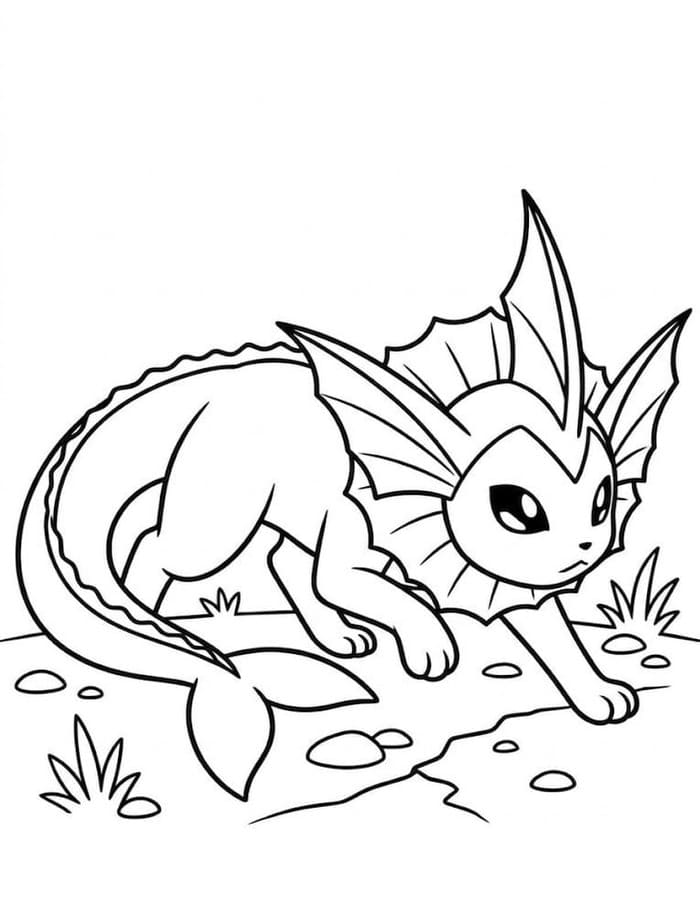 Nakreslete Vaporeon snadný omalovánka