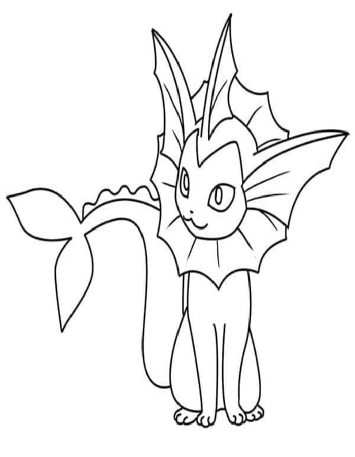 Nakreslete Vaporeon tisknutelné pro děti omalovánka