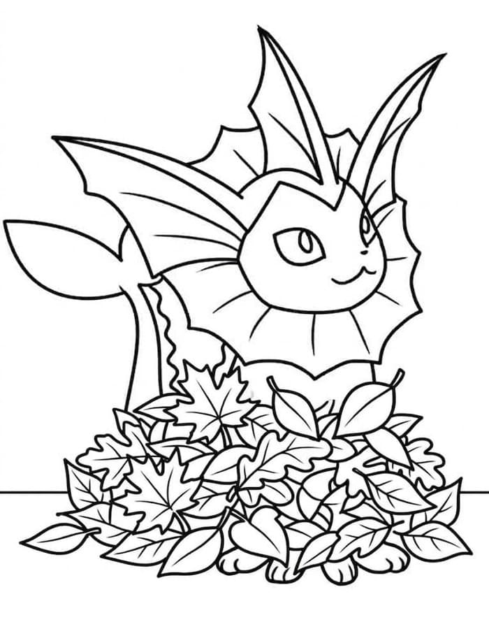Nakreslete Vaporeon tisknutelné omalovánka