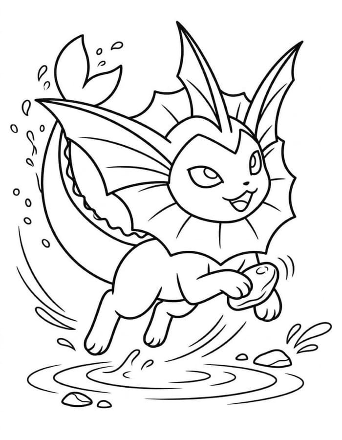 Nakreslete Vaporeon základní omalovánka