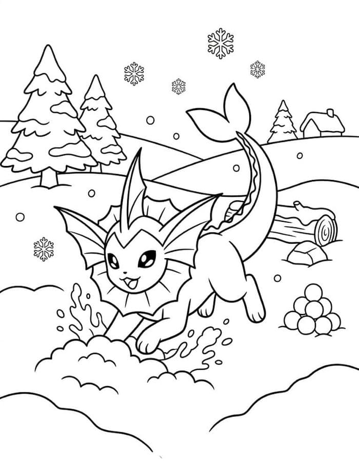 Nakreslete Vaporeon zdarma pro děti omalovánka