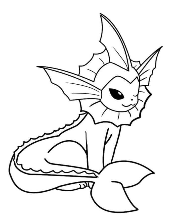 Nakreslete Vaporeon zdarma prostý omalovánka