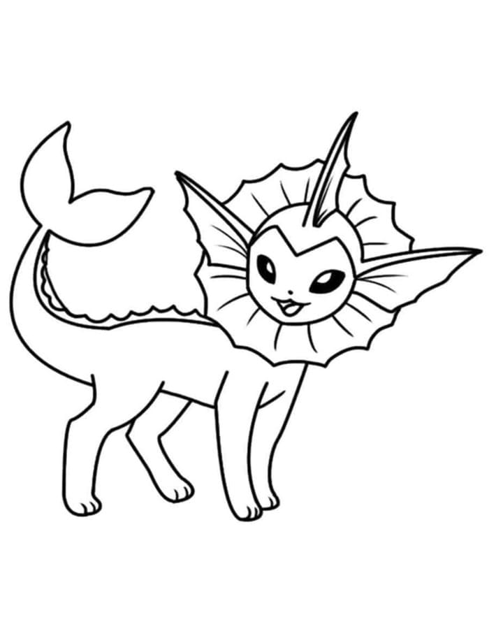 Nakreslete Vaporeon zdarma snadný tisknutelné omalovánka