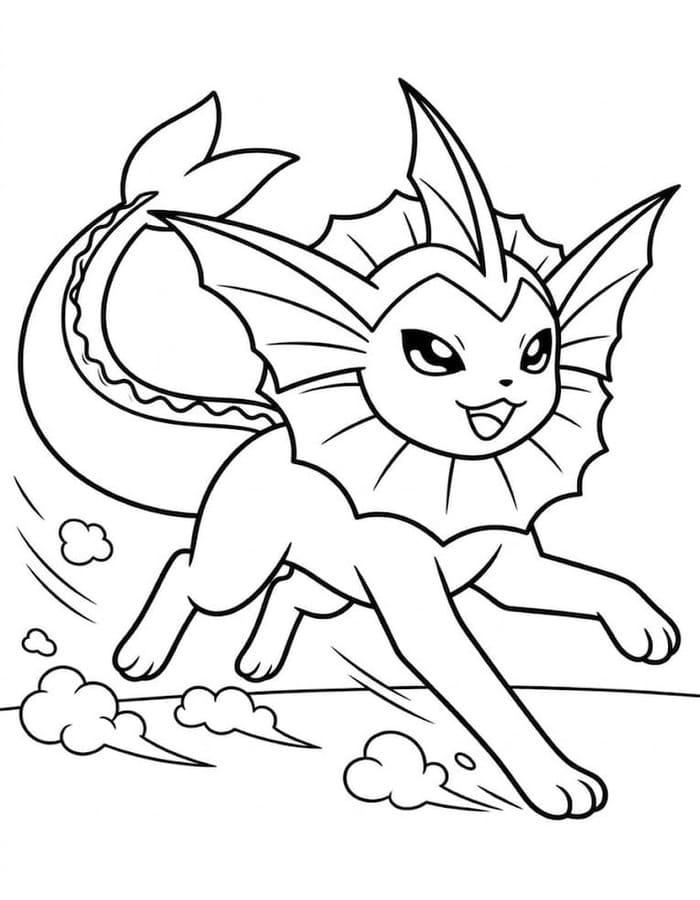 Nakreslete Vaporeon zdarma základní omalovánka