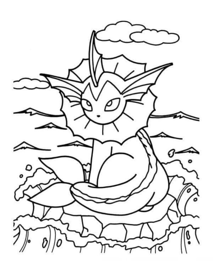Nakreslete Vaporeon zdarma omalovánka