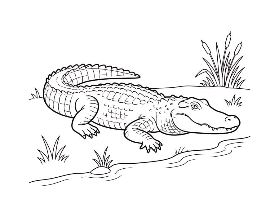 Obraz Aligátor zdarma tisknutelné omalovánka