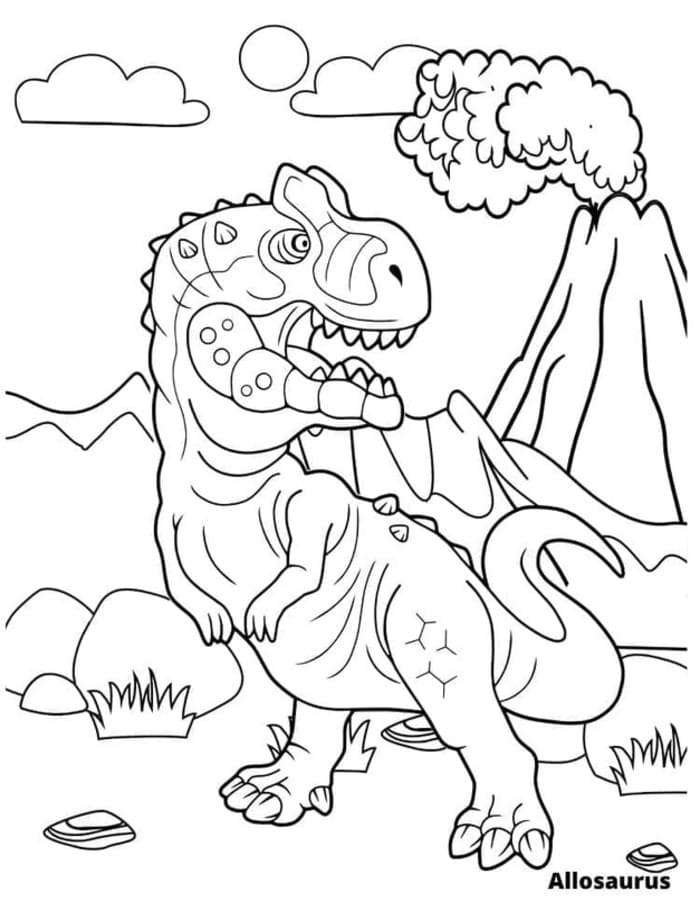Obraz Allosaurus zdarma tisknutelné omalovánka