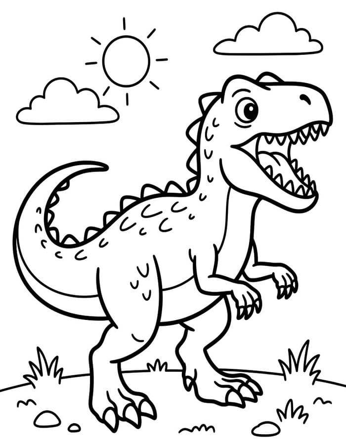 Obraz Allosaurus zdarma omalovánka