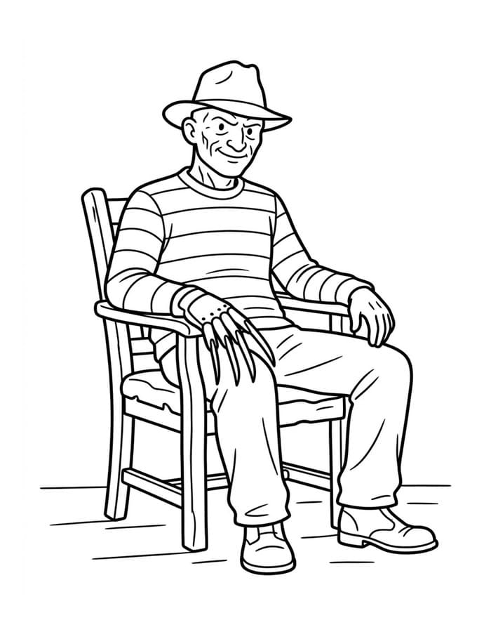 Obraz Freddy Krueger tisknutelné omalovánka