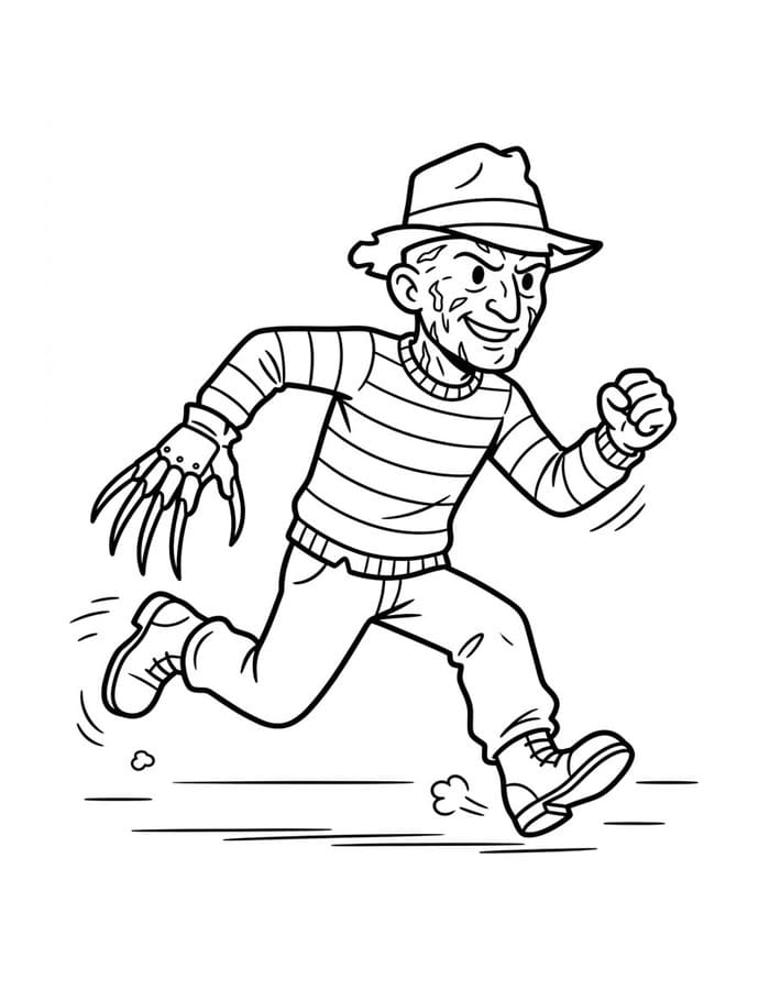 Obraz Freddy Krueger zdarma tisknutelné omalovánka