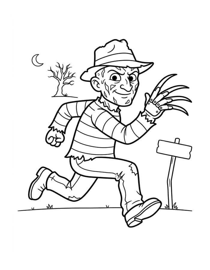 Obraz Freddy Krueger zdarma omalovánka
