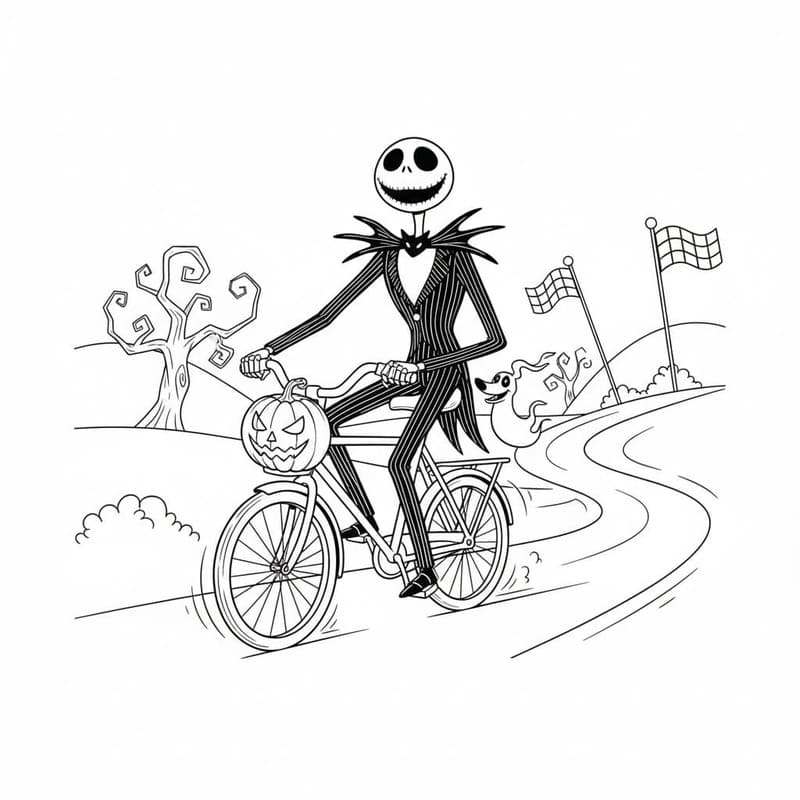 Obraz Jack Skellington tisknutelné omalovánka