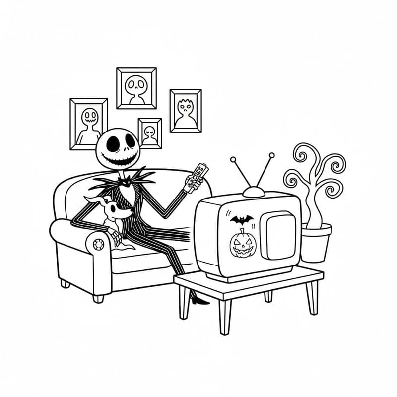 Obraz Jack Skellington zdarma tisknutelné omalovánka