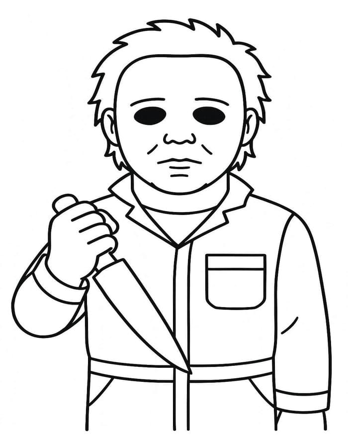 Obraz Michael Myers zdarma tisknutelné omalovánka