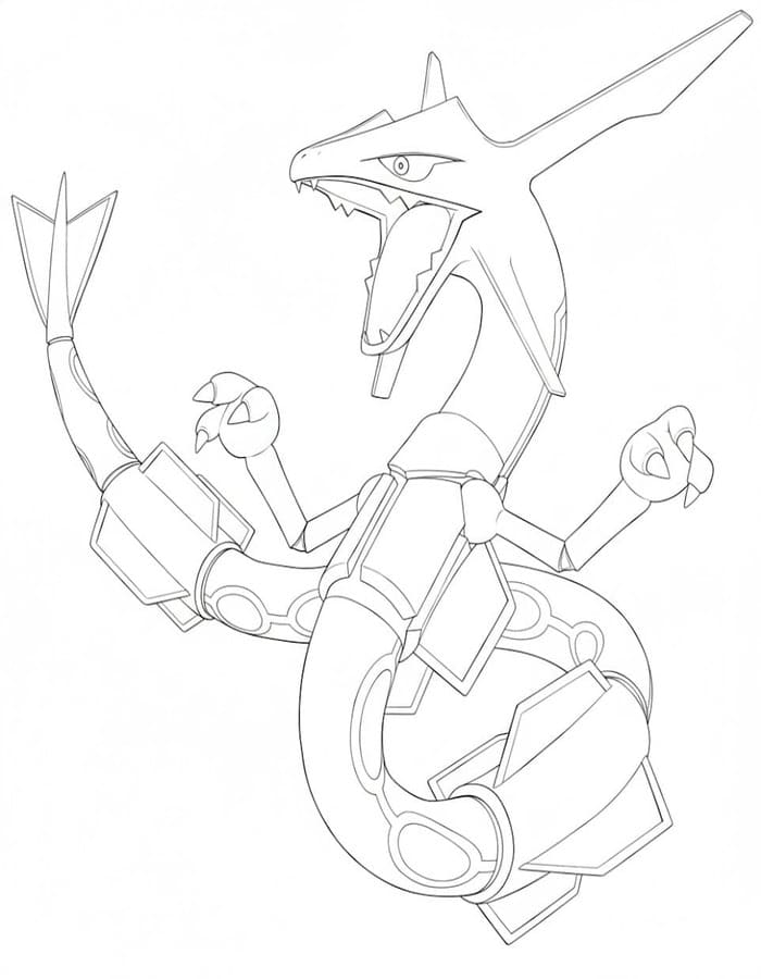 Obraz Rayquaza tisknutelné omalovánka