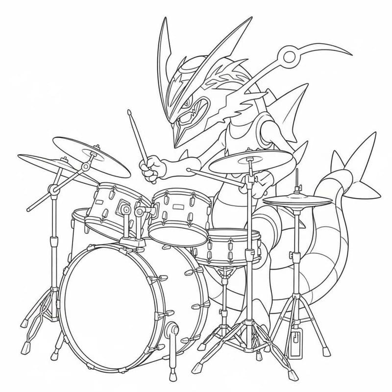 Obraz Rayquaza zdarma omalovánka