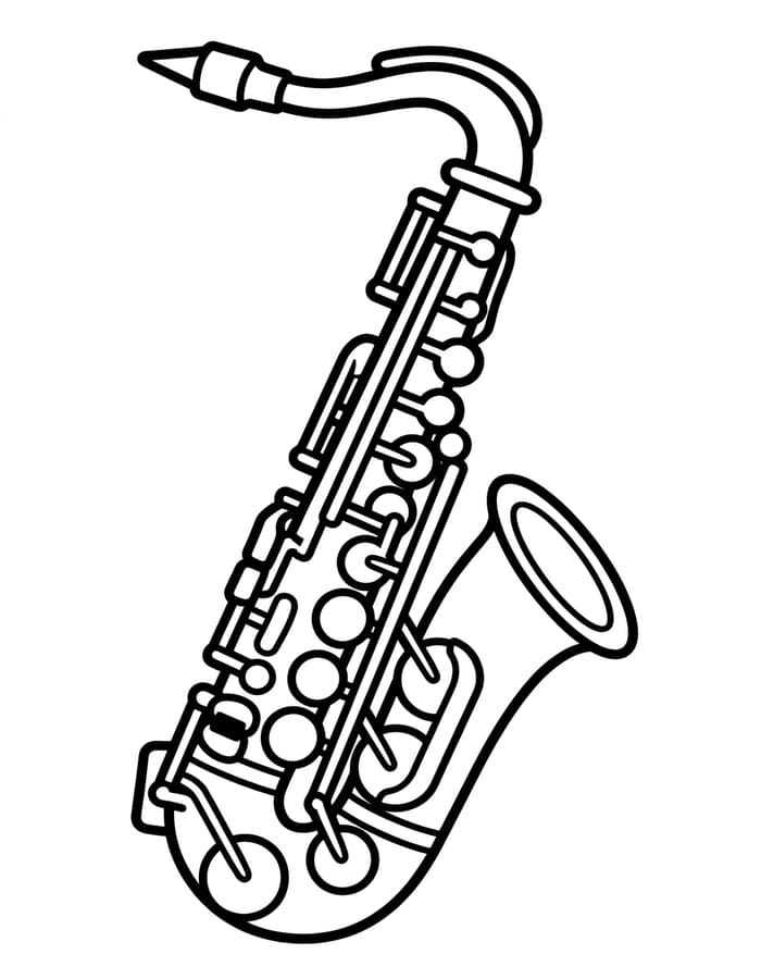 Obraz Saxofon tisknutelné omalovánka