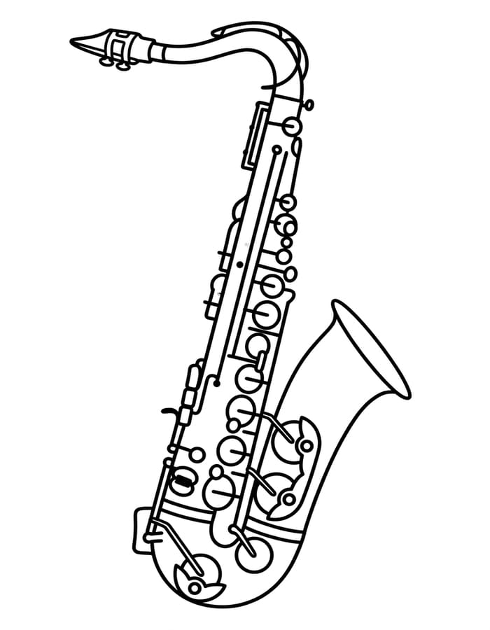 Obraz Saxofon zdarma omalovánka